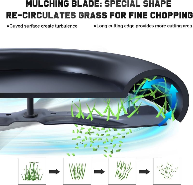 Grasscool HRR2169VKA Mulching Blades for Honda HRR216 HRR2169VYA HRR216VKA HRR216k10VKAA HRR216k9VKAA HRN216 HRX217 21" Walk-Behind Mower Replace 72511-VL0-S00 72531-VH7-000 72511-VH7-000 - Image 4